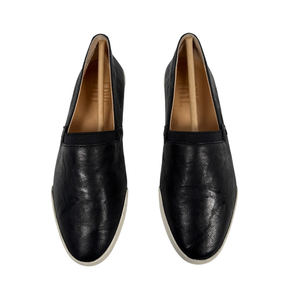 Frye Melanie Slip On Sneaker‎ Womens 5.5 Black Distressed Leather Casual Flats